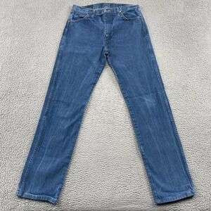 Wrangler Jeans Mens 35x36 Blue 13MWZPW Cowboy Cut Original Fit Rigid Denim